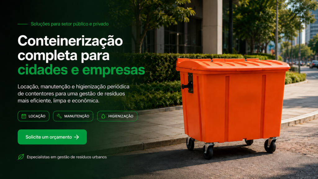 Banner da Homepage da Contelurb falando sobre o serviço de conteinerização